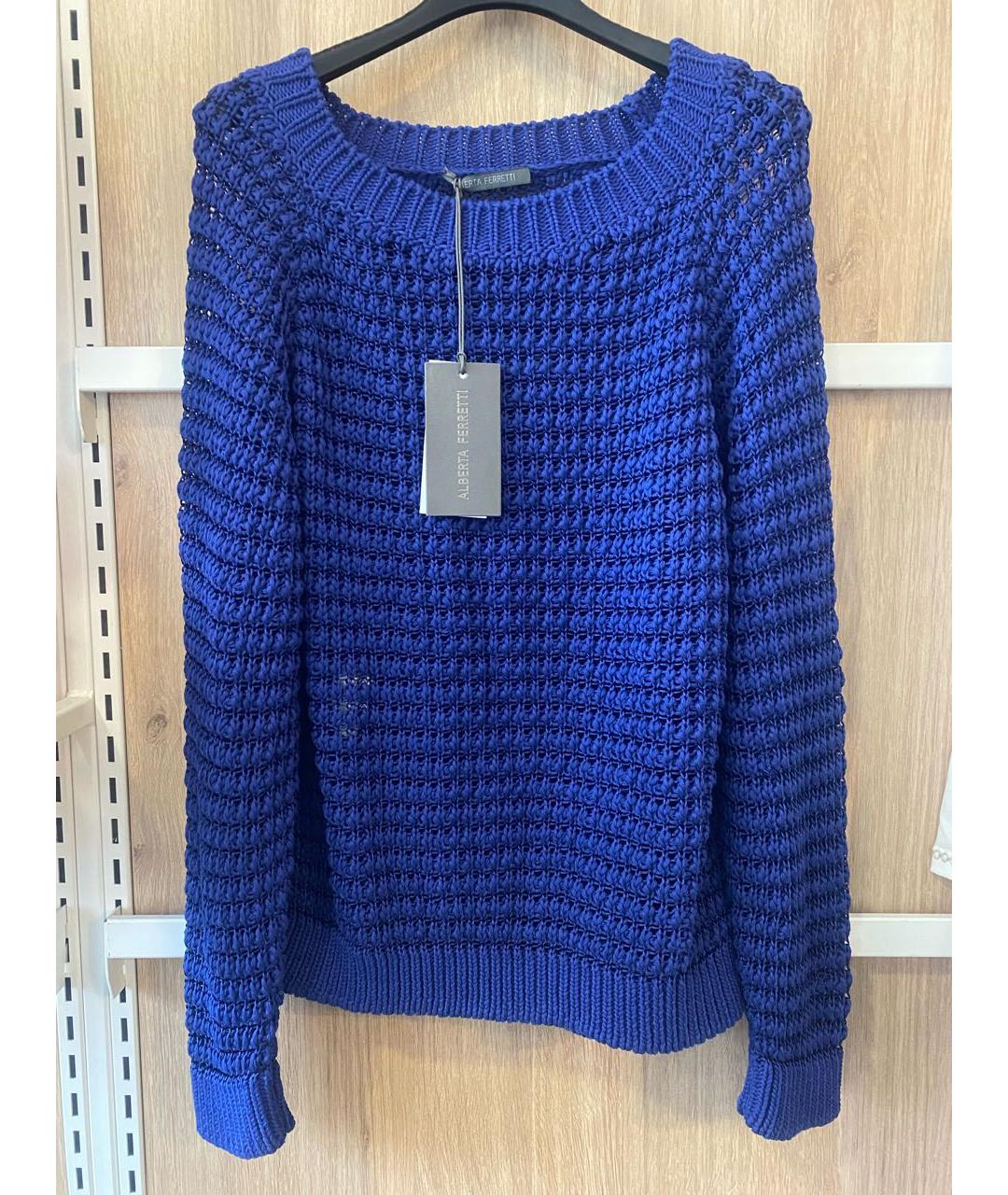 ALBERTA FERRETTI Синий хлопковый джемпер / свитер, фото 6