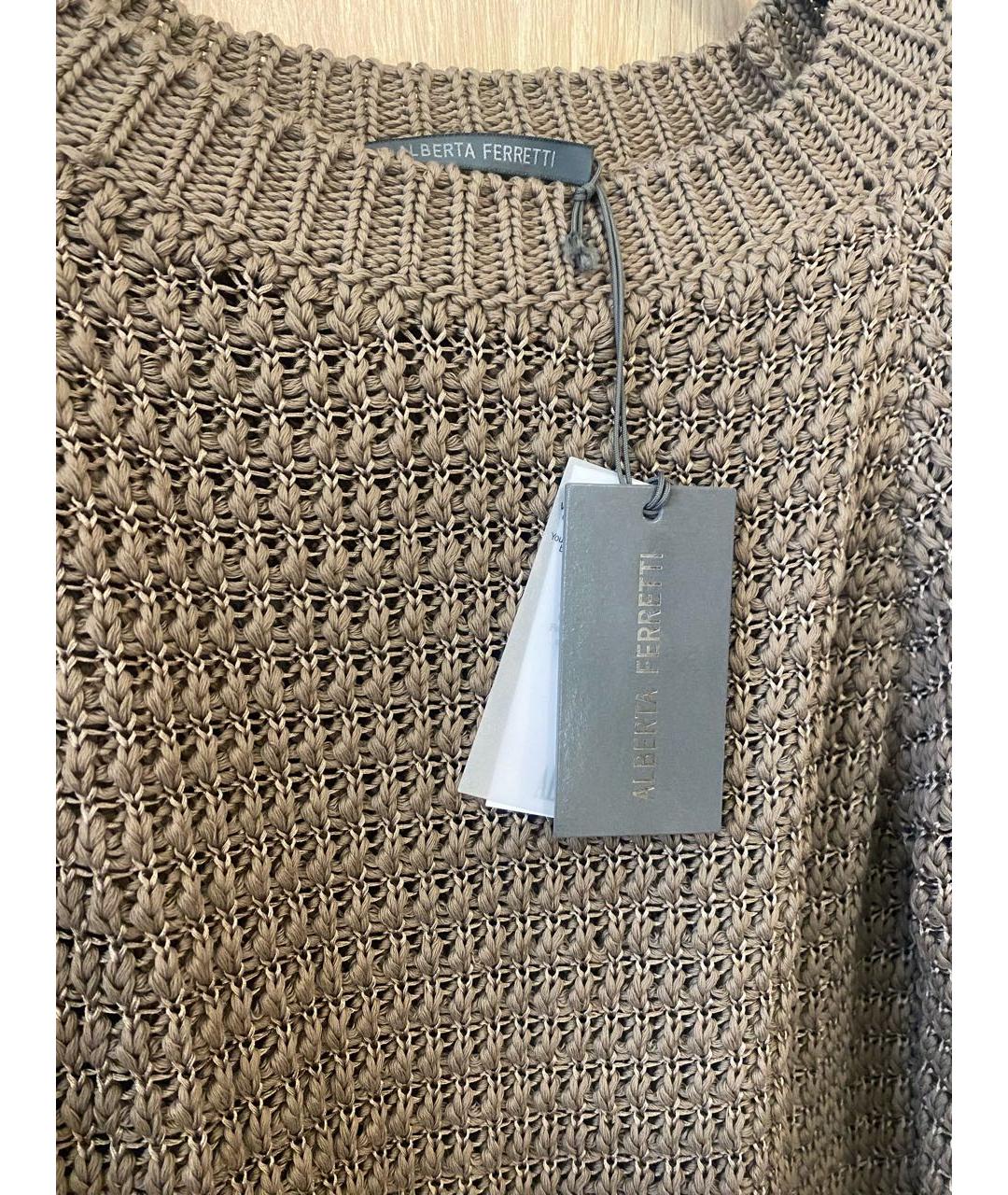 ALBERTA FERRETTI Бежевый хлопковый джемпер / свитер, фото 2