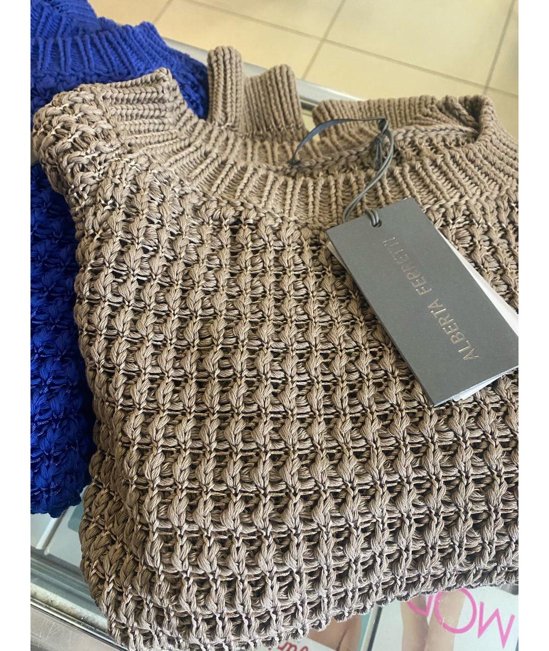 ALBERTA FERRETTI Бежевый хлопковый джемпер / свитер, фото 5