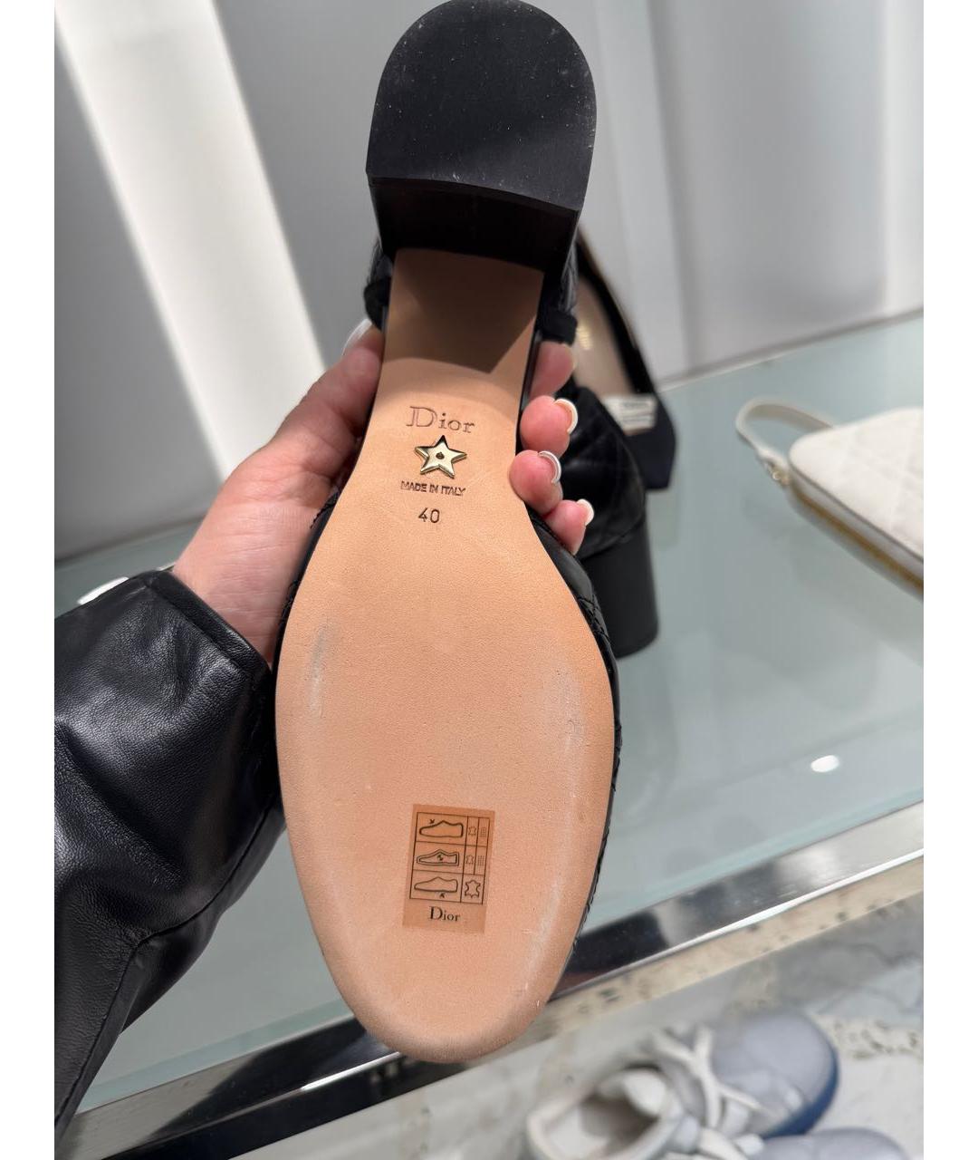 CHRISTIAN DIOR Черные кожаные туфли, фото 3