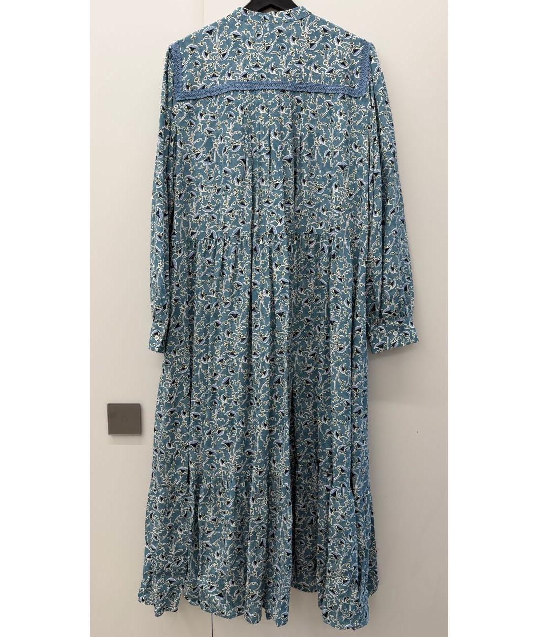 WEEKEND MAX MARA Голубое шелковое повседневное платье, фото 3