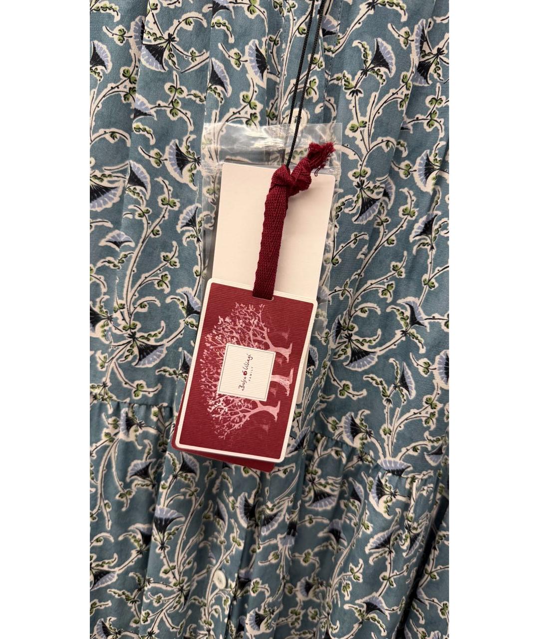 WEEKEND MAX MARA Голубое шелковое повседневное платье, фото 7