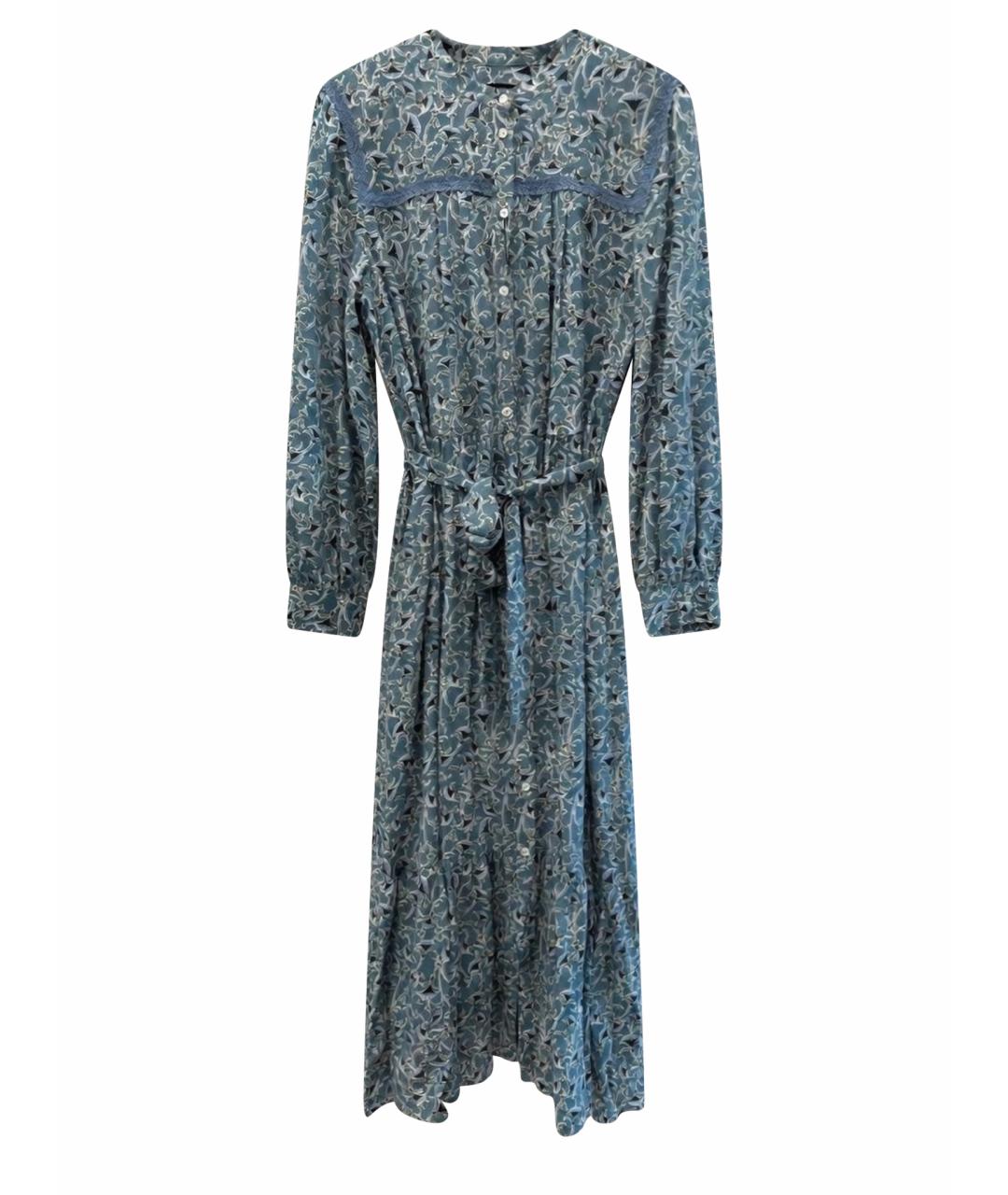 WEEKEND MAX MARA Голубое шелковое повседневное платье, фото 1