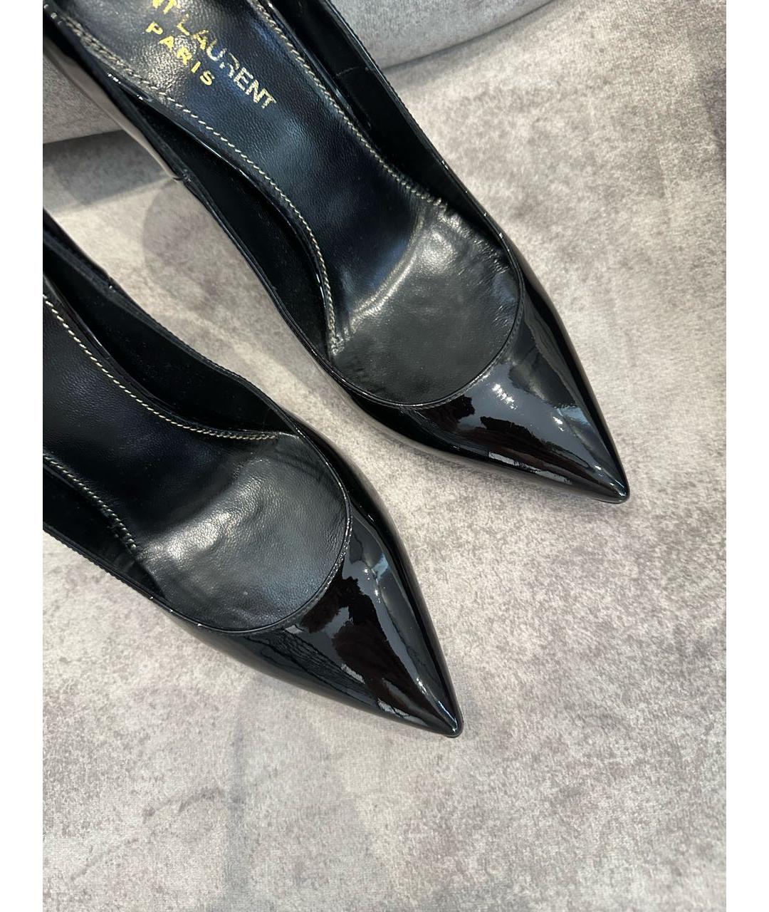 SAINT LAURENT Черные туфли из лакированной кожи, фото 7