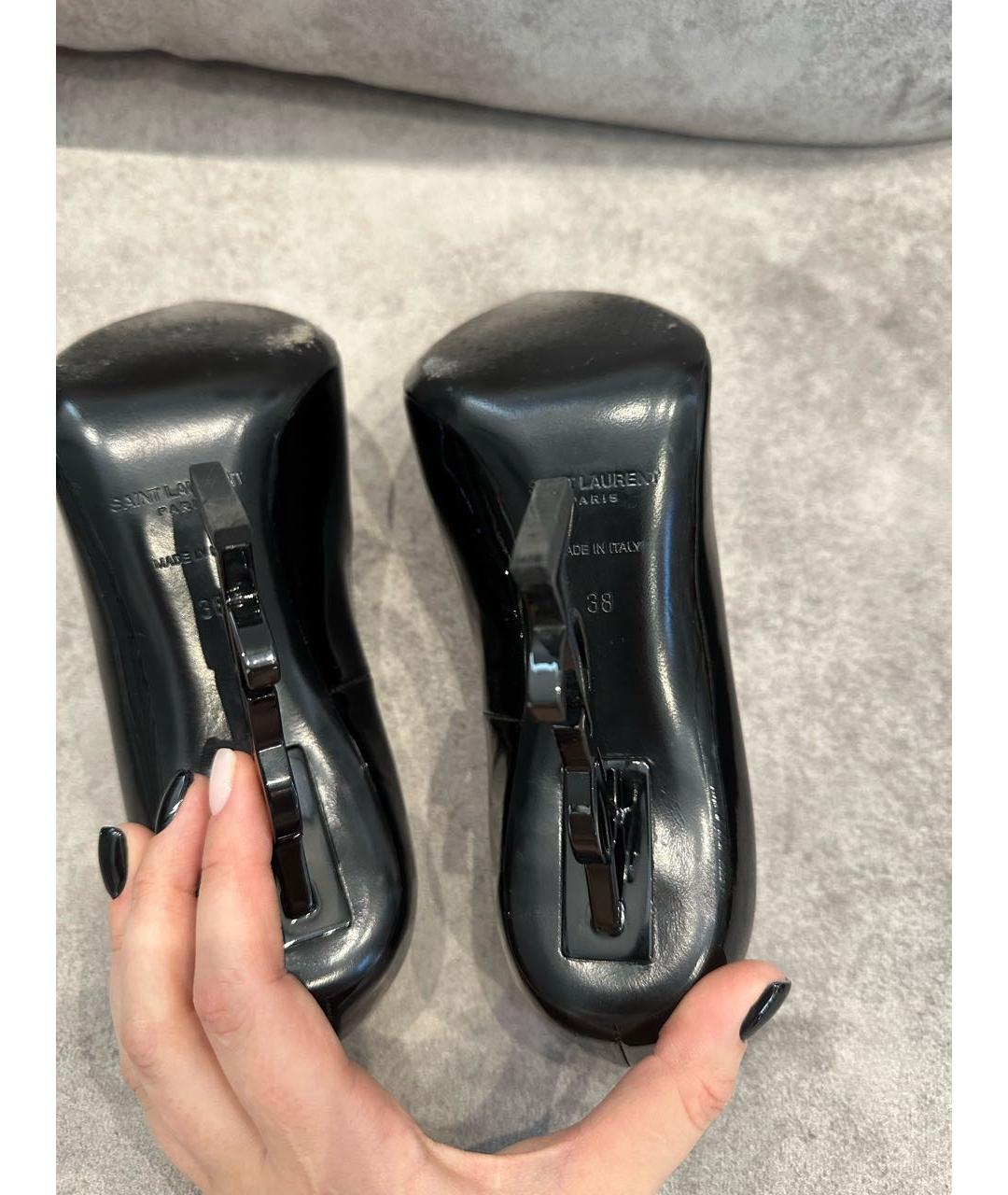 SAINT LAURENT Черные туфли из лакированной кожи, фото 6