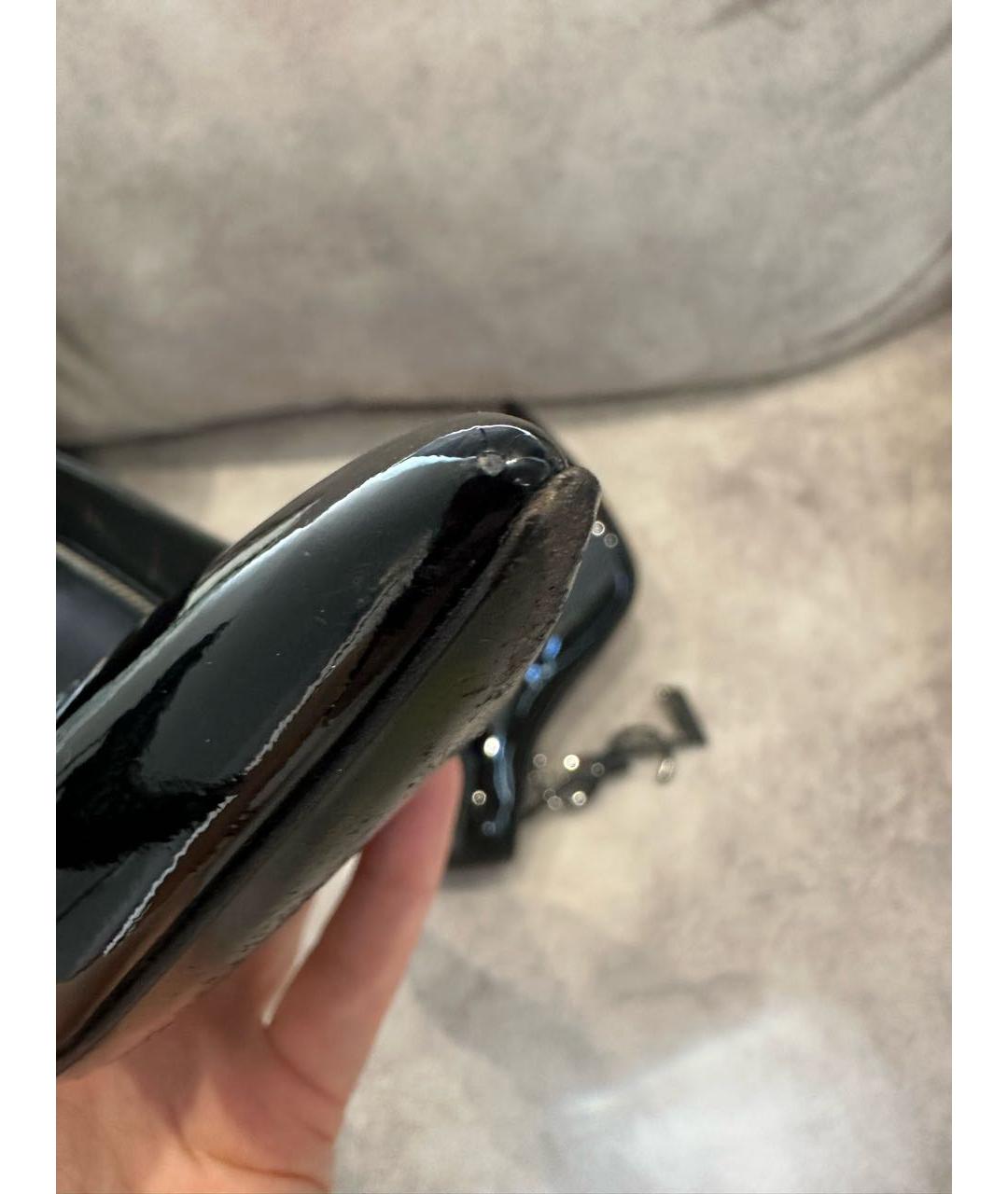 SAINT LAURENT Черные туфли из лакированной кожи, фото 5