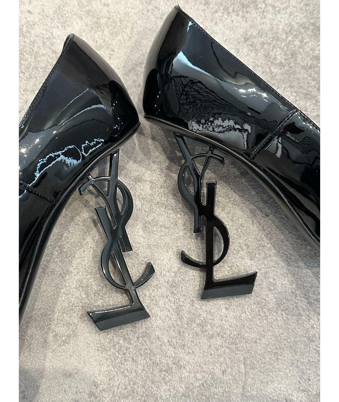 SAINT LAURENT Черные туфли из лакированной кожи, фото 3