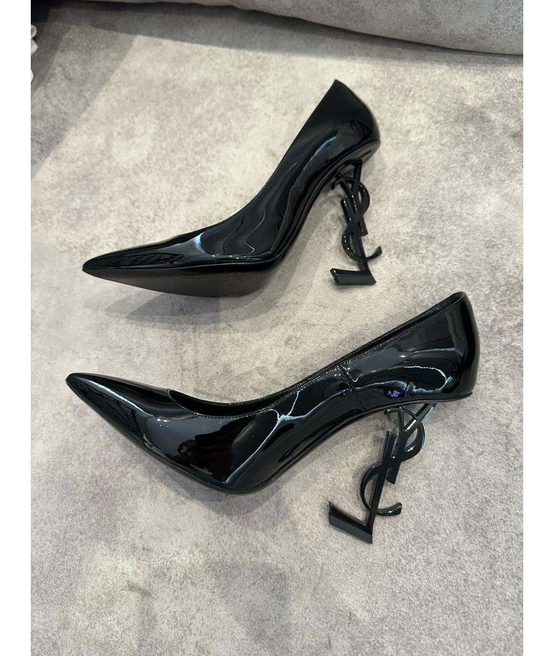 SAINT LAURENT Черные туфли из лакированной кожи, фото 9