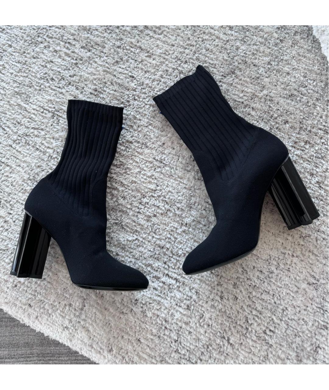 LOUIS VUITTON Черные текстильные ботильоны, фото 2