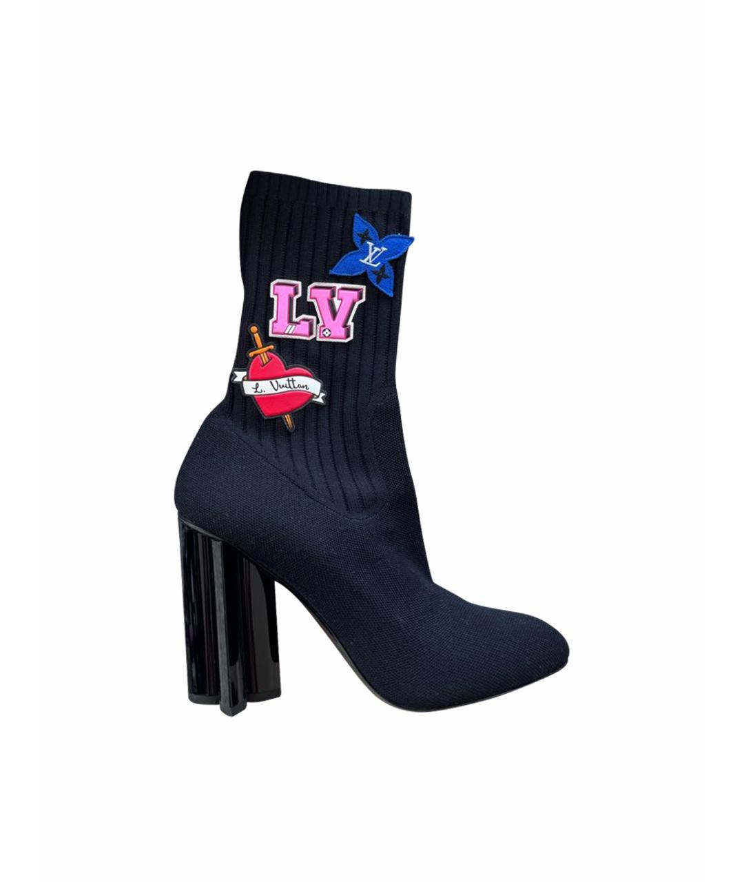 LOUIS VUITTON Черные текстильные ботильоны, фото 1