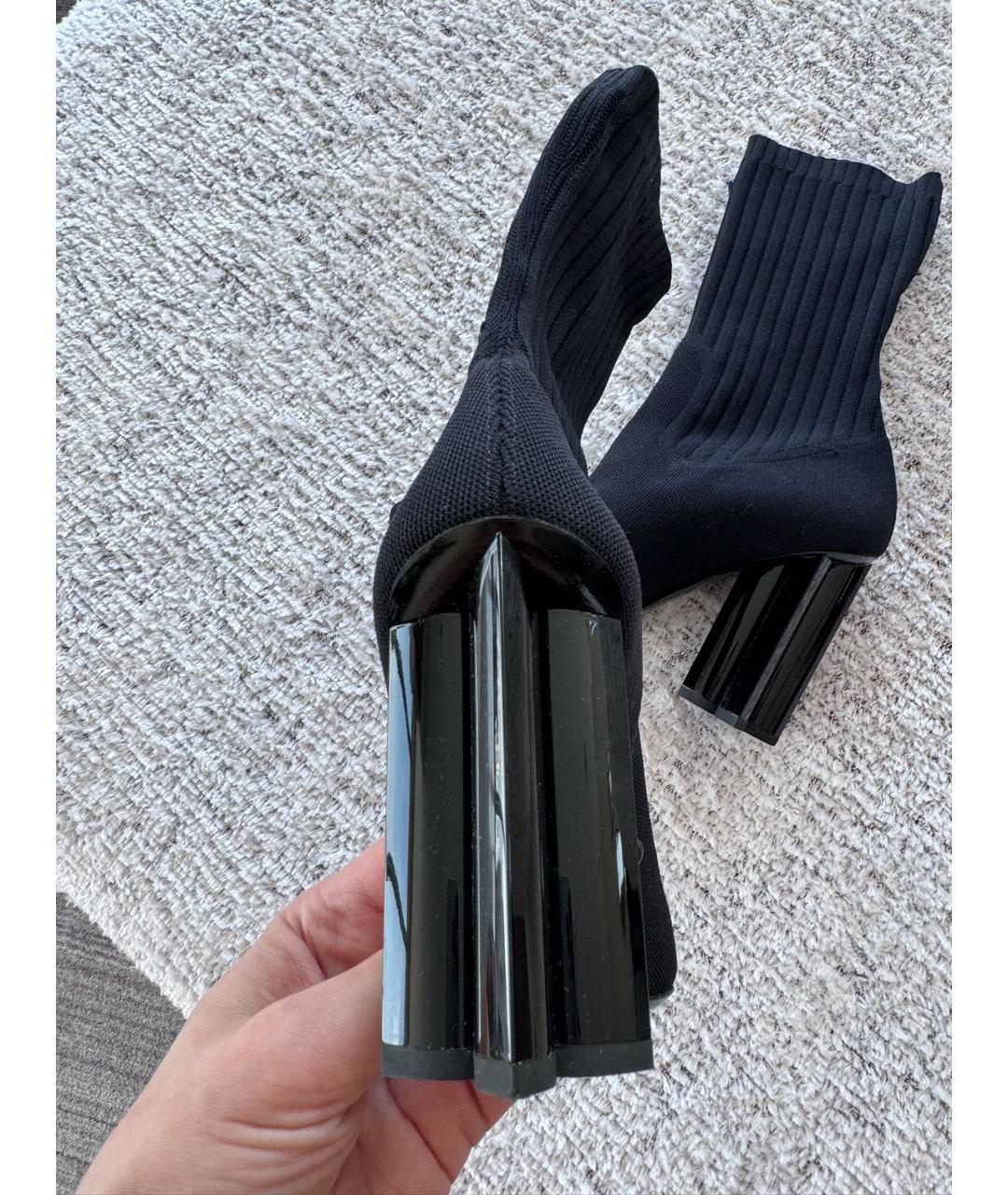 LOUIS VUITTON Черные текстильные ботильоны, фото 3