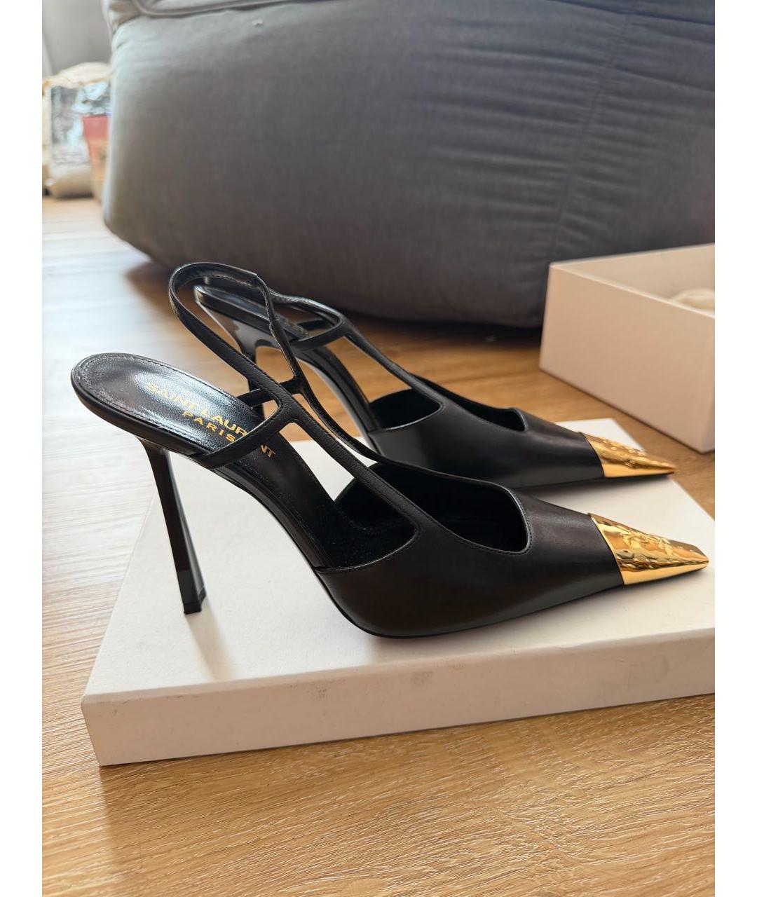 SAINT LAURENT Черные кожаные туфли, фото 9