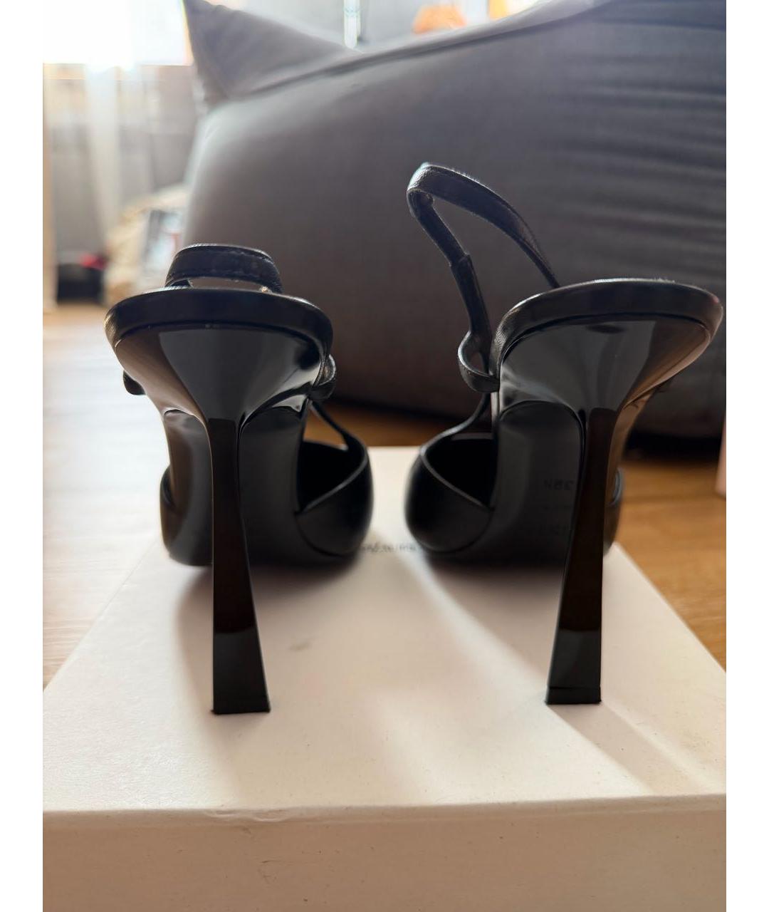 SAINT LAURENT Черные кожаные туфли, фото 4