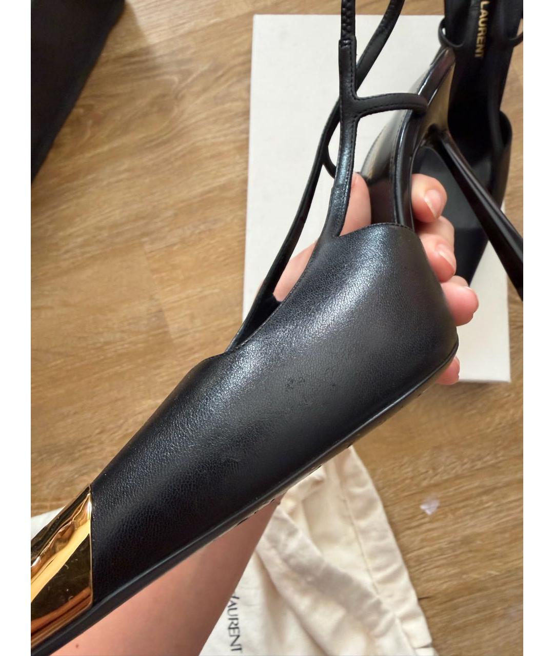 SAINT LAURENT Черные кожаные туфли, фото 8