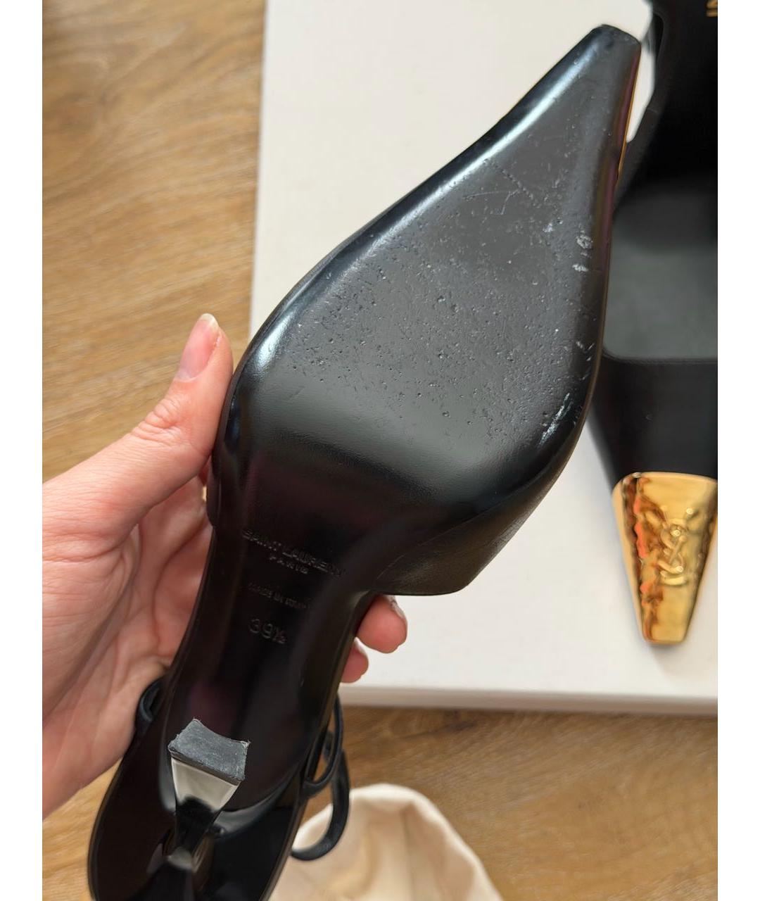 SAINT LAURENT Черные кожаные туфли, фото 5