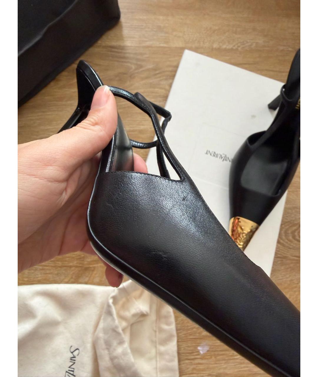 SAINT LAURENT Черные кожаные туфли, фото 7