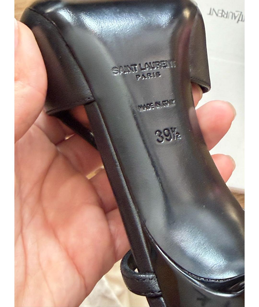 SAINT LAURENT Черные кожаные туфли, фото 6