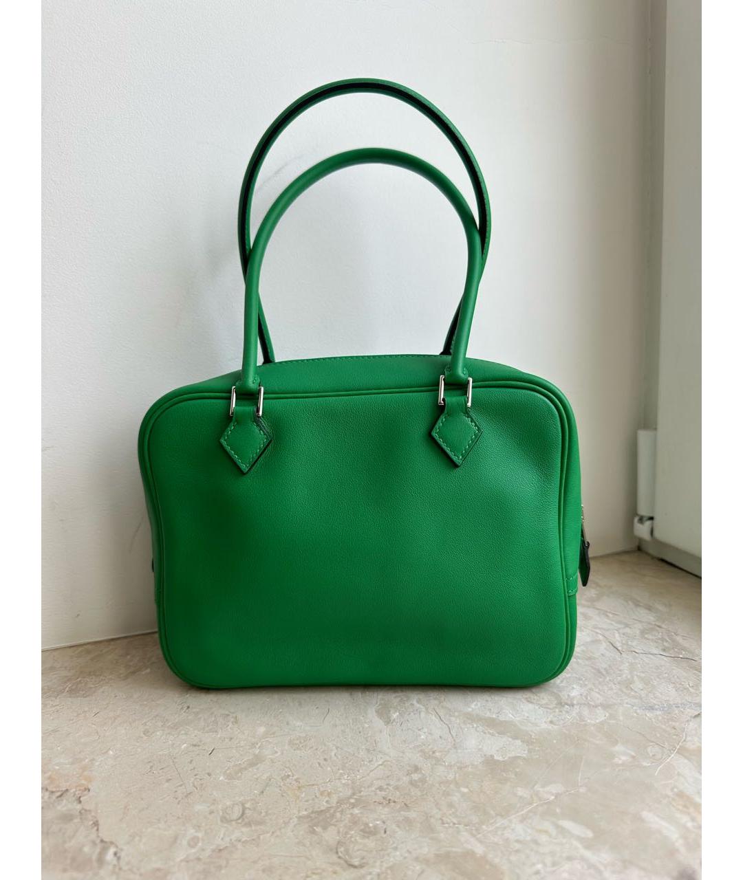 HERMES Зеленая кожаная сумка с короткими ручками, фото 3
