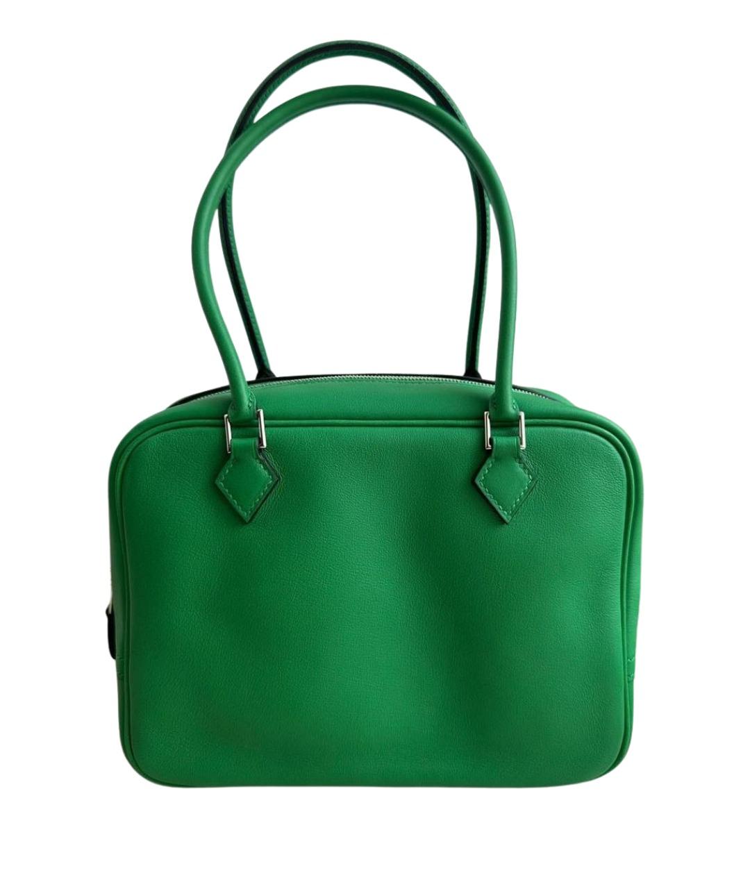 HERMES Зеленая кожаная сумка с короткими ручками, фото 1