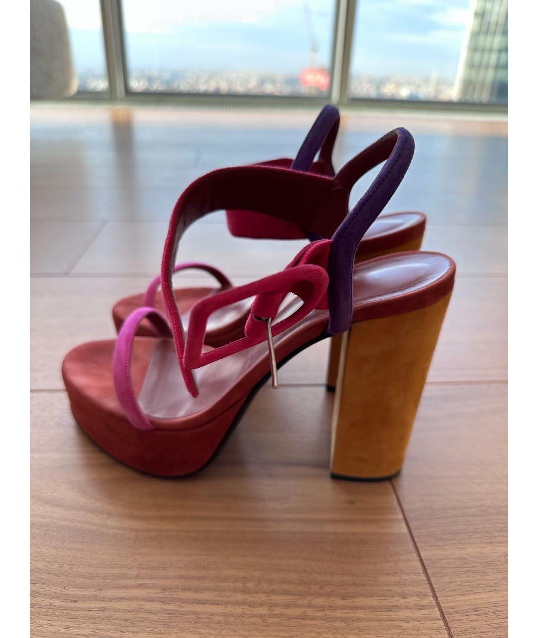 HERMES Мульти замшевые босоножки, фото 3