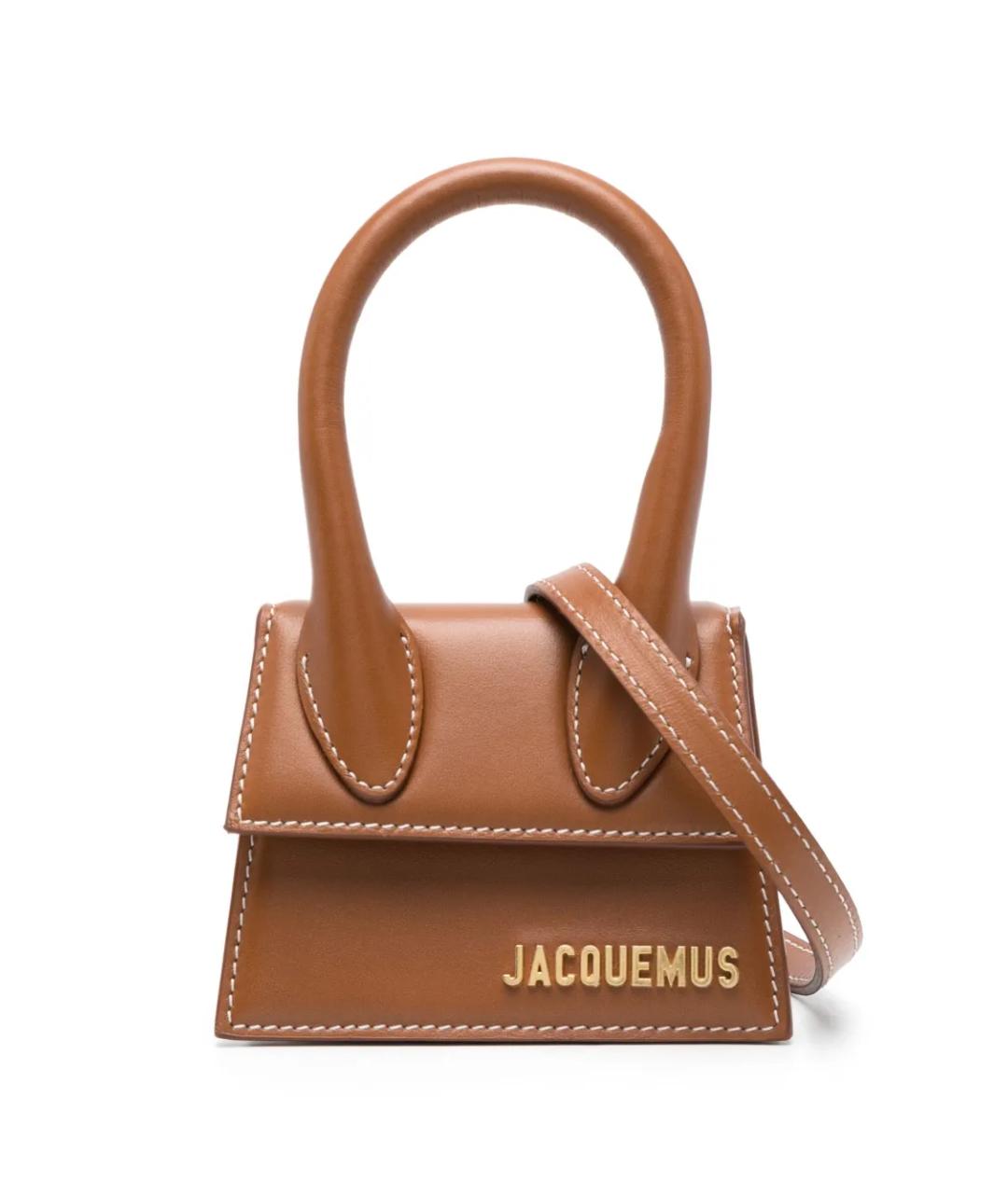 JACQUEMUS Коричневая кожаная сумка через плечо, фото 1