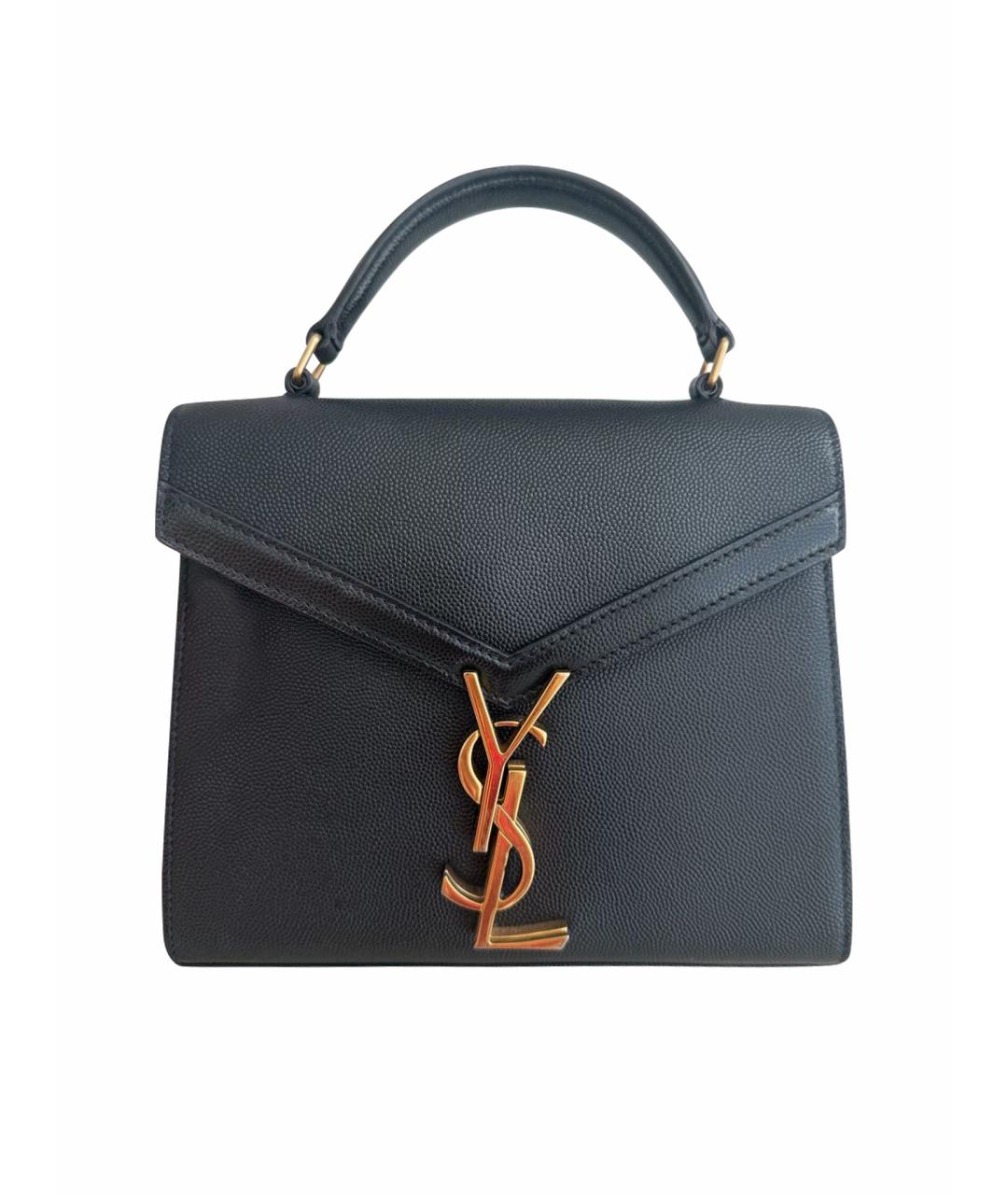 SAINT LAURENT Черная кожаная сумка с короткими ручками, фото 1