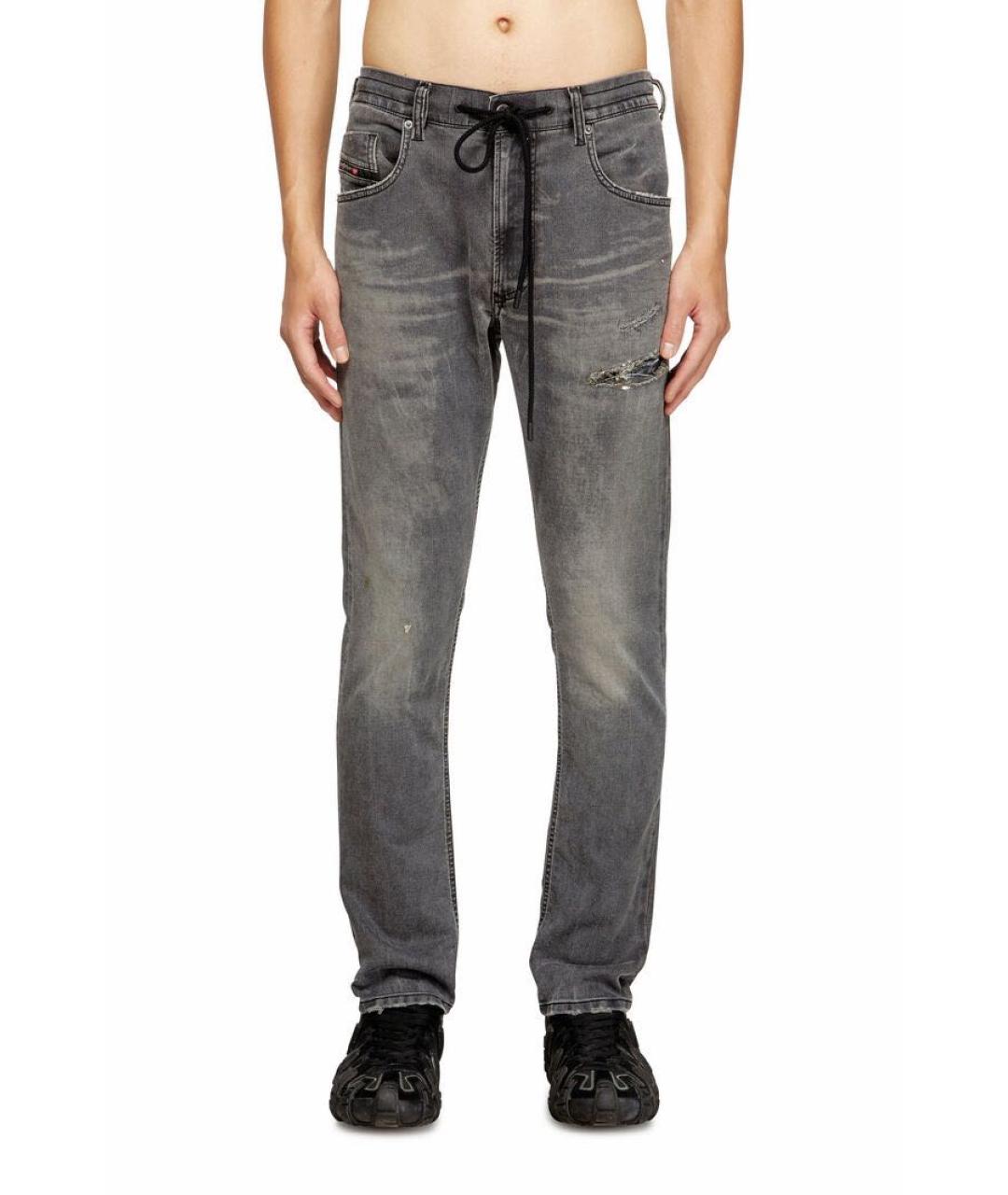 DIESEL Антрацитовые хлопко-лиоцелловые джинсы скинни, фото 5