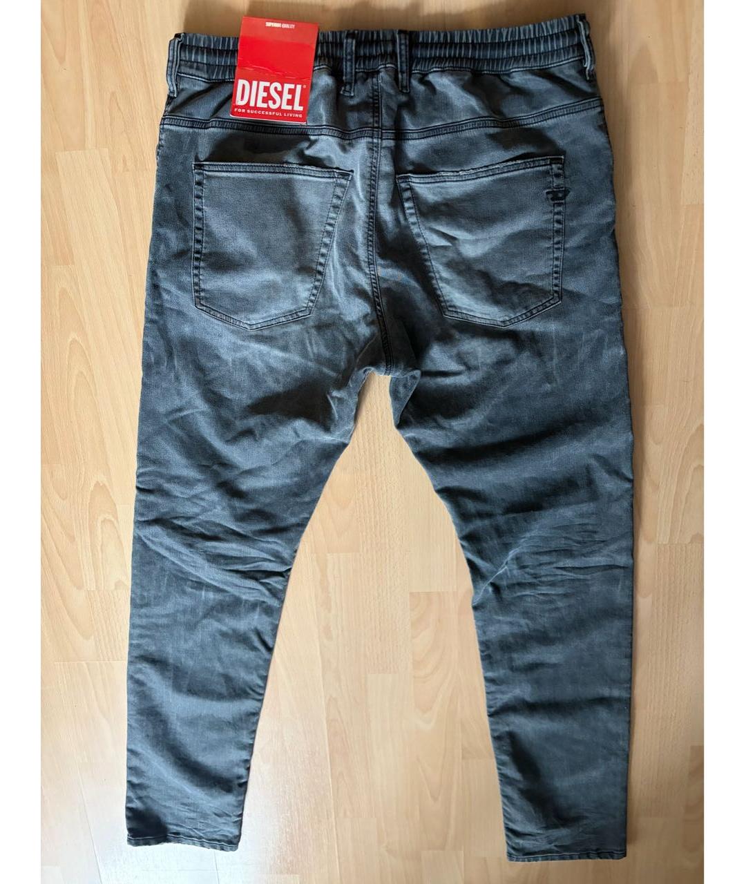 DIESEL Антрацитовые хлопко-лиоцелловые джинсы скинни, фото 2