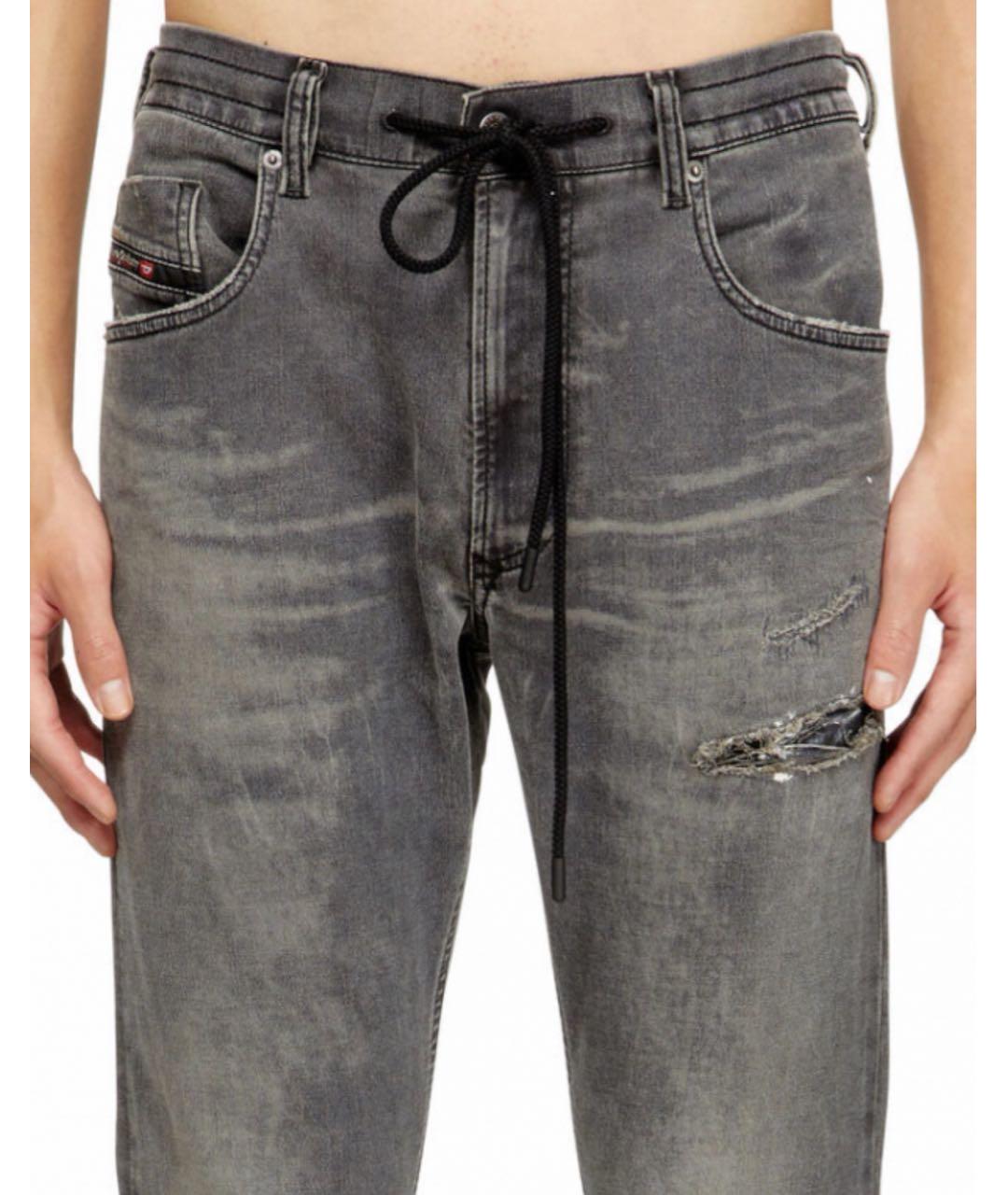 DIESEL Антрацитовые хлопко-лиоцелловые джинсы скинни, фото 7