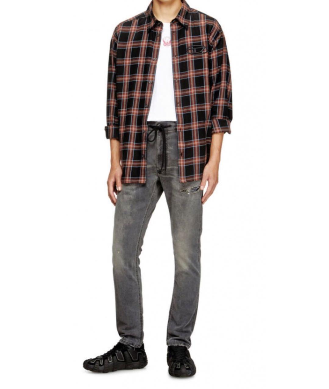 DIESEL Антрацитовые хлопко-лиоцелловые джинсы скинни, фото 8