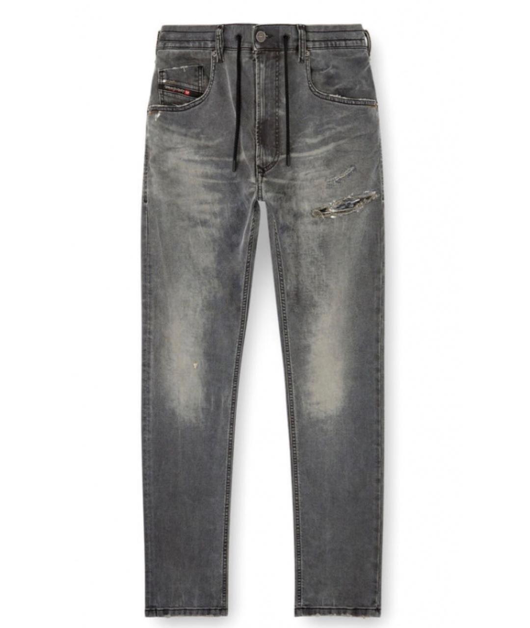 DIESEL Антрацитовые хлопко-лиоцелловые джинсы скинни, фото 1