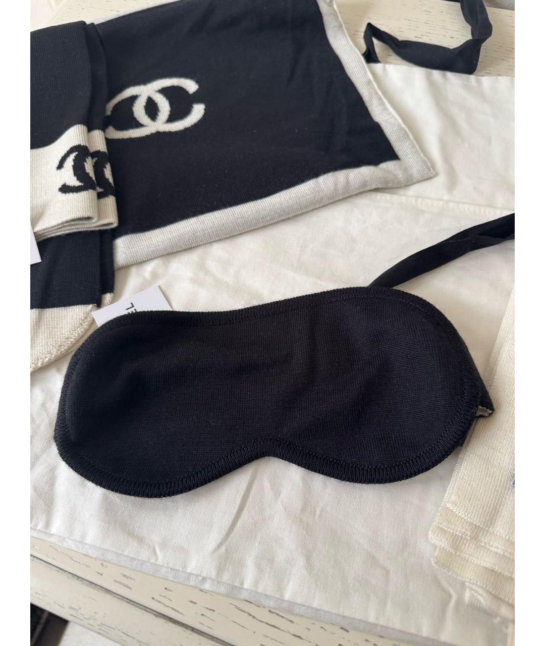 CHANEL Черный кашемировый шарф, фото 2