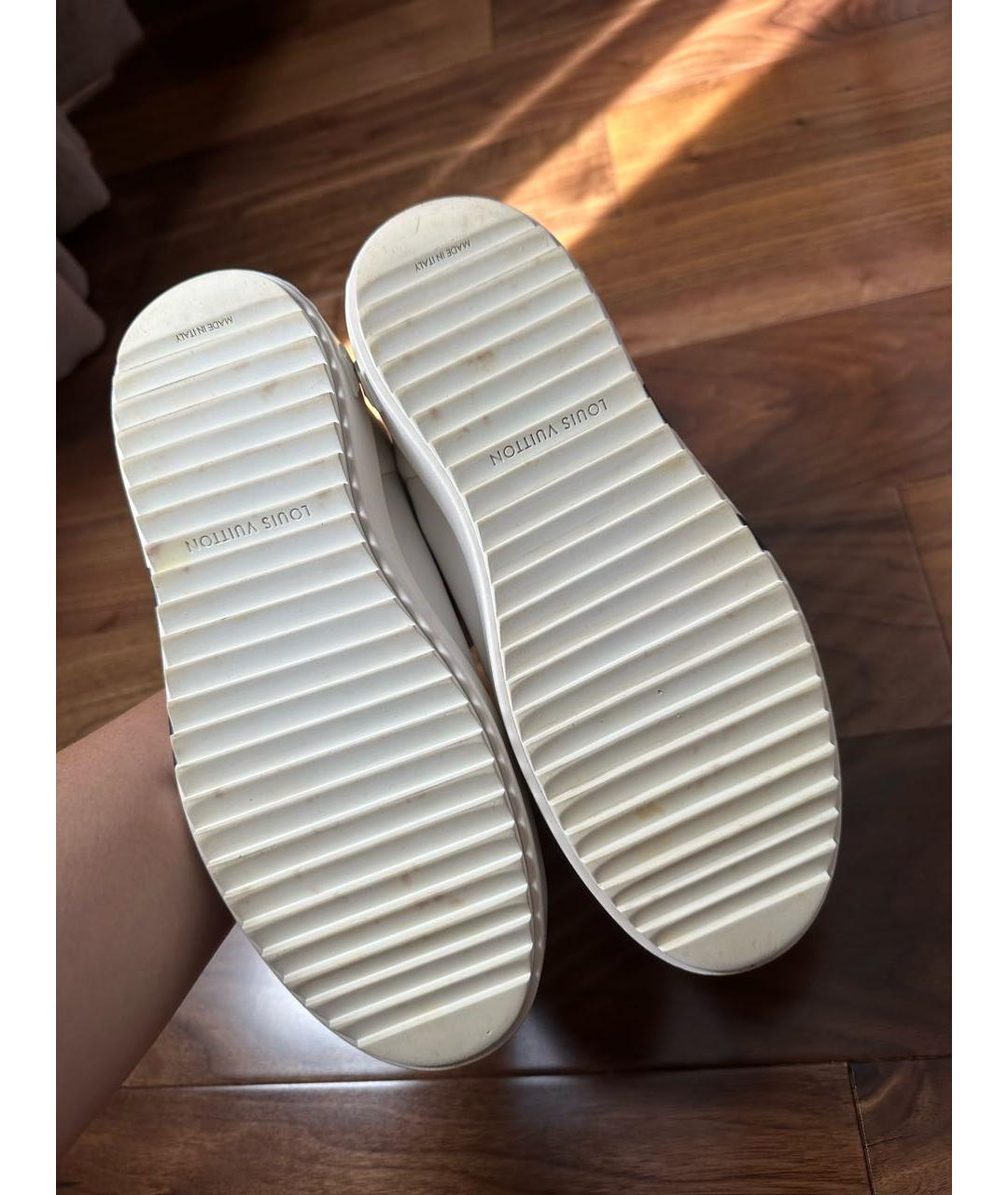 LOUIS VUITTON Белые кожаные кеды, фото 7