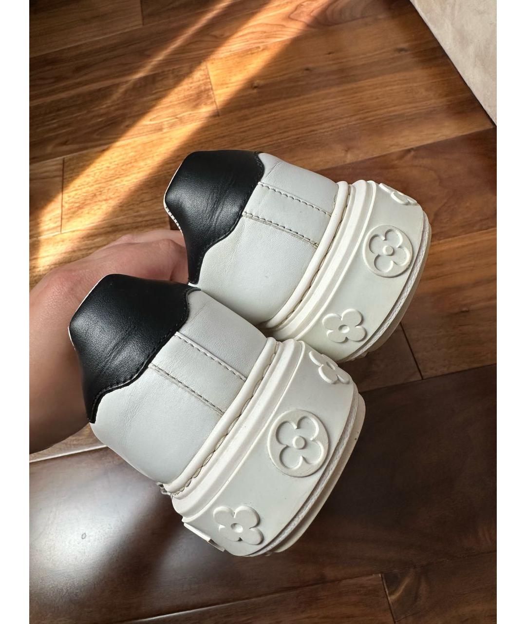 LOUIS VUITTON Белые кожаные кеды, фото 4