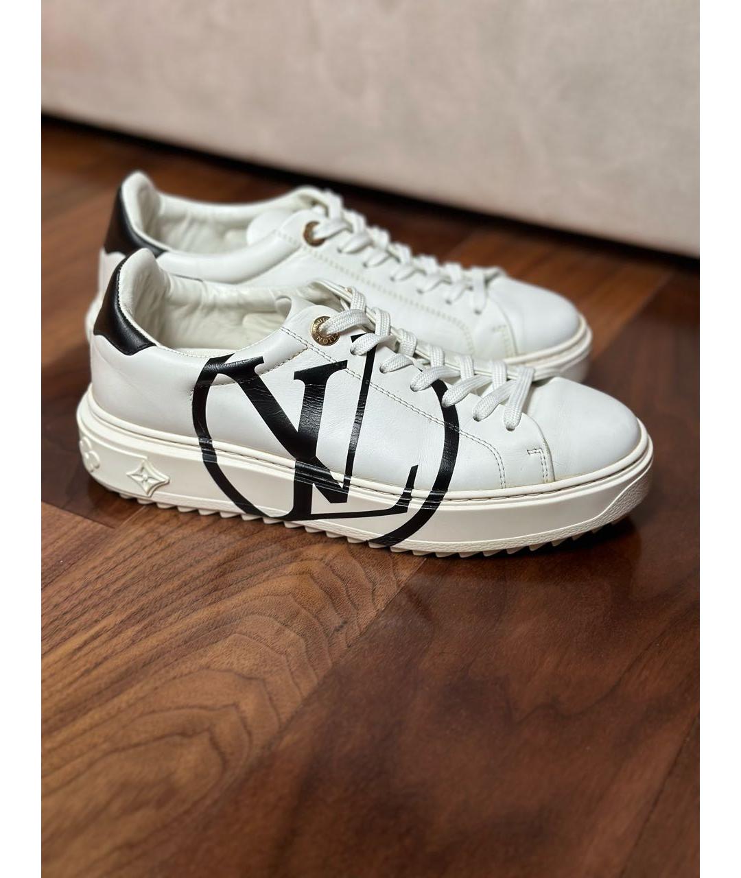 LOUIS VUITTON Белые кожаные кеды, фото 9