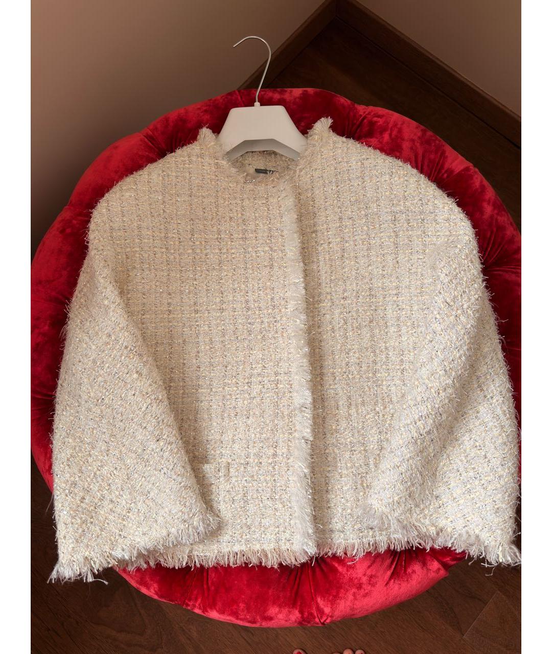 ALEXANDER MCQUEEN Белый твидовый жакет/пиджак, фото 5