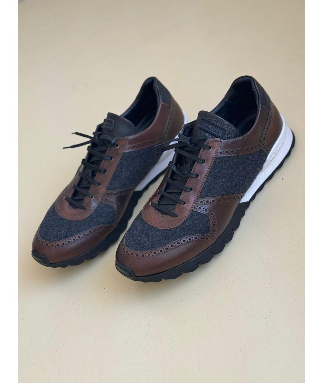 KITON Коричневые низкие кроссовки / кеды, фото 5