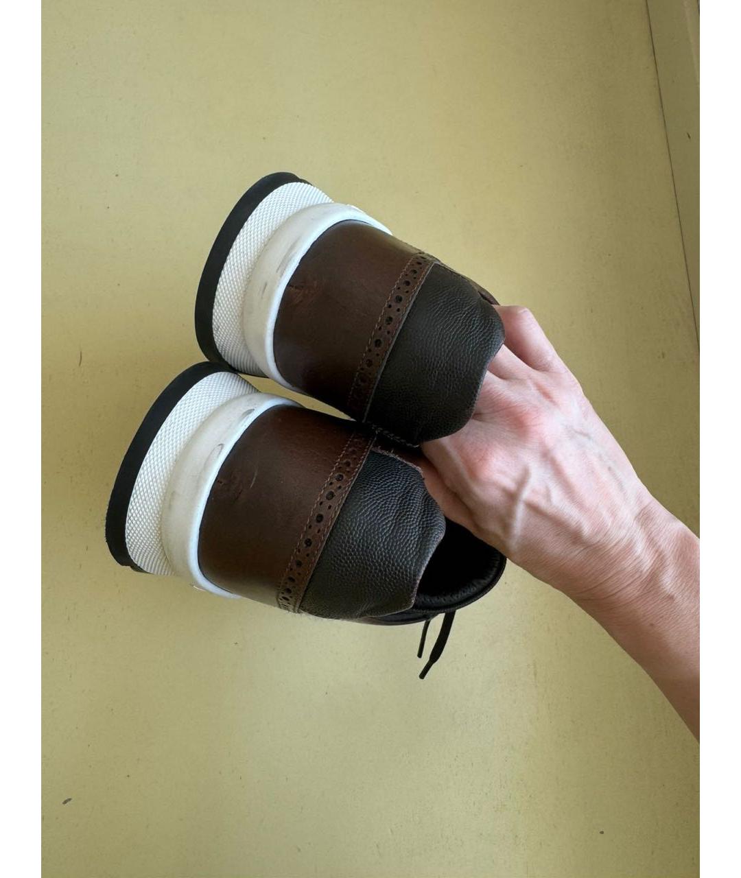 KITON Коричневые низкие кроссовки / кеды, фото 3