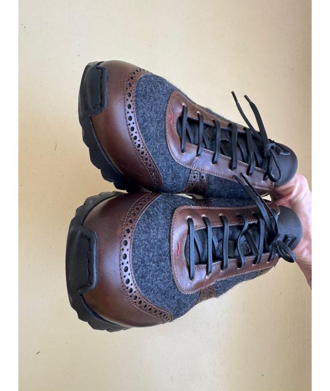 KITON Коричневые низкие кроссовки / кеды, фото 4