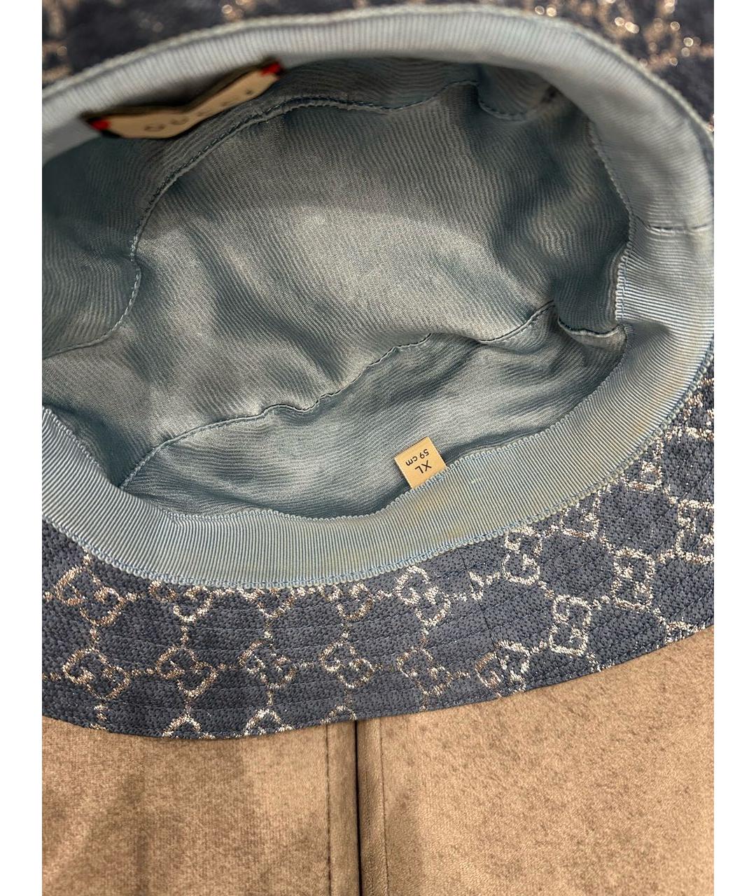 GUCCI Голубая хлопковая панама, фото 4