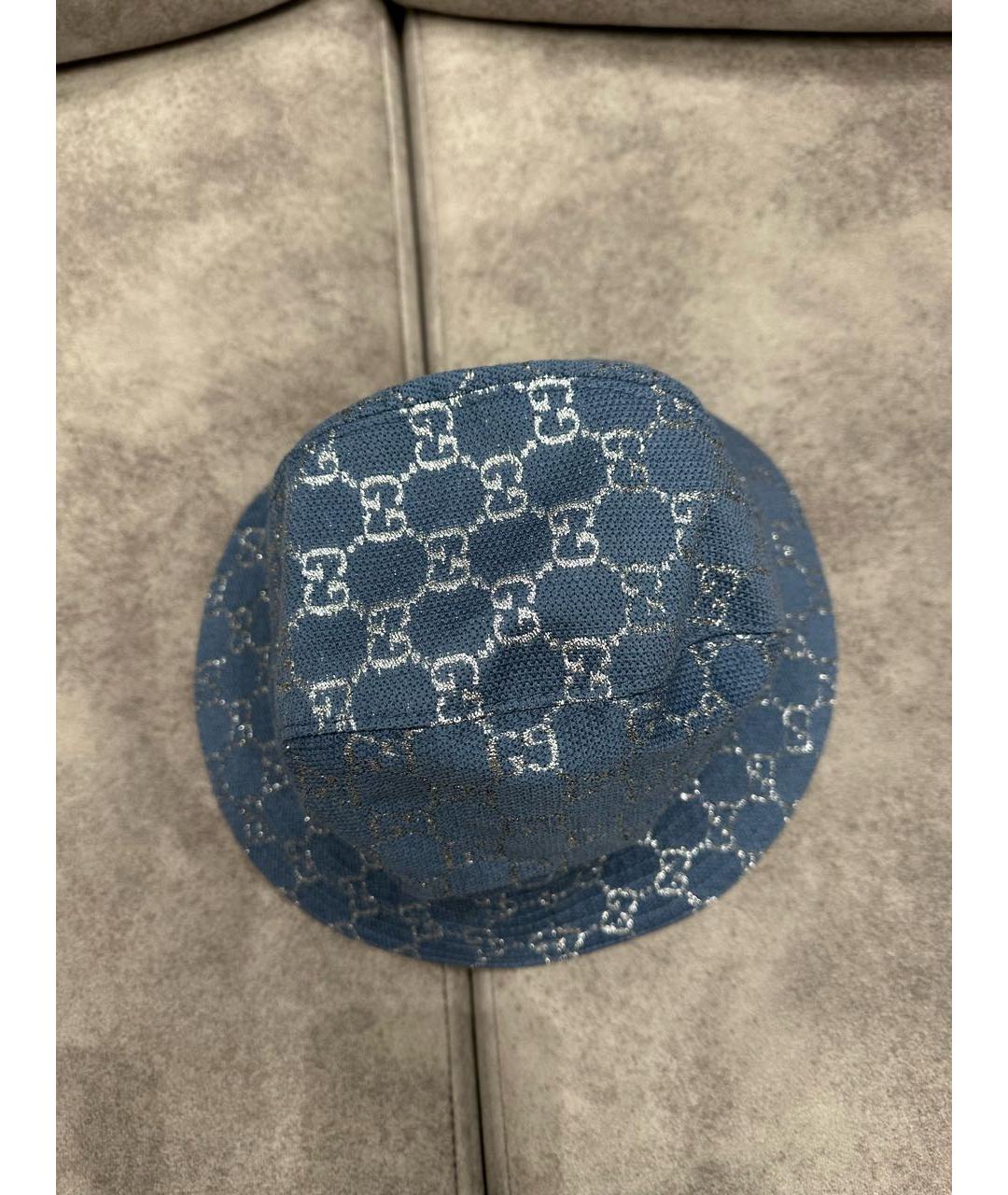 GUCCI Голубая хлопковая панама, фото 2