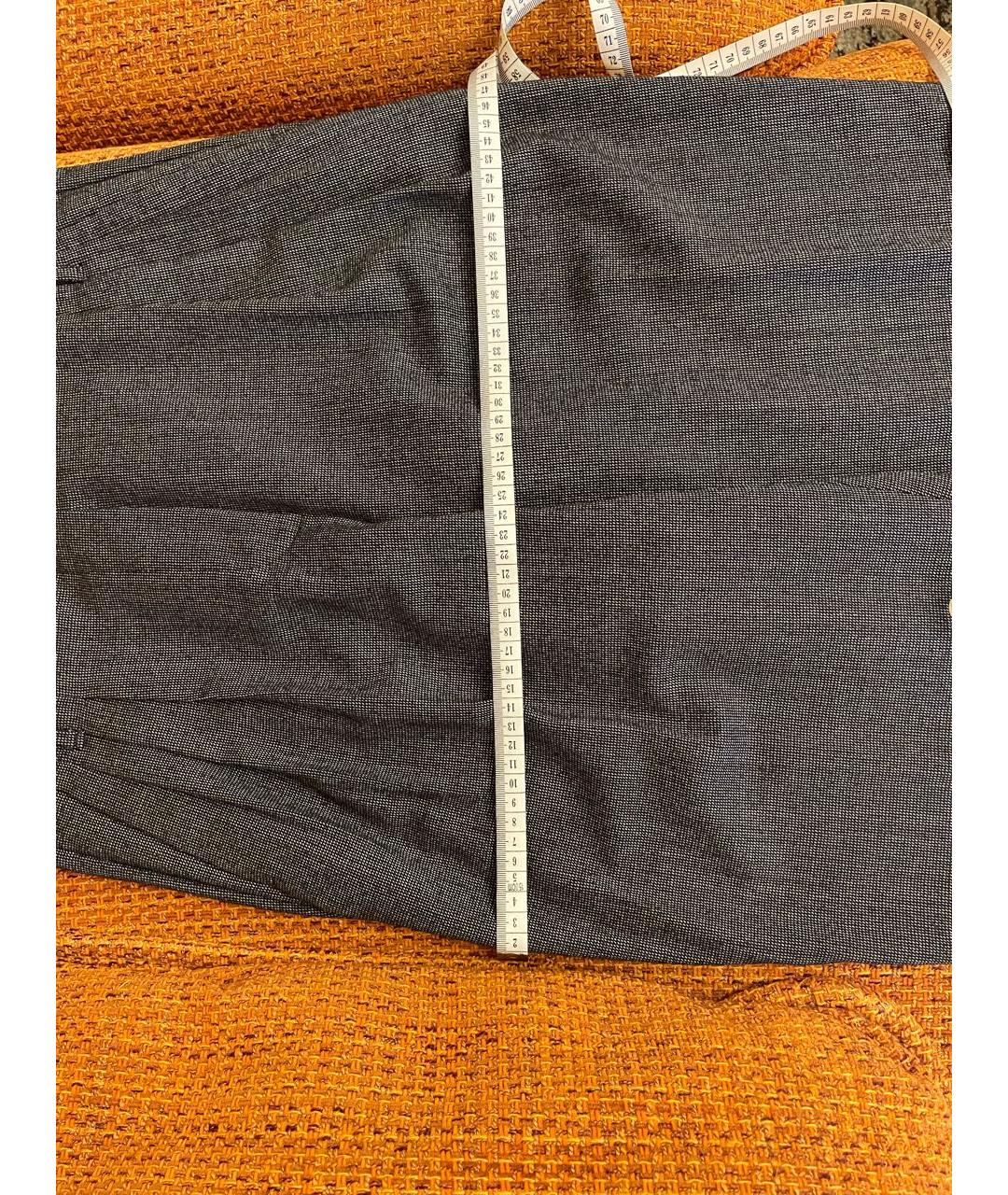 SPORTMAX Серые шерстяные прямые брюки, фото 6