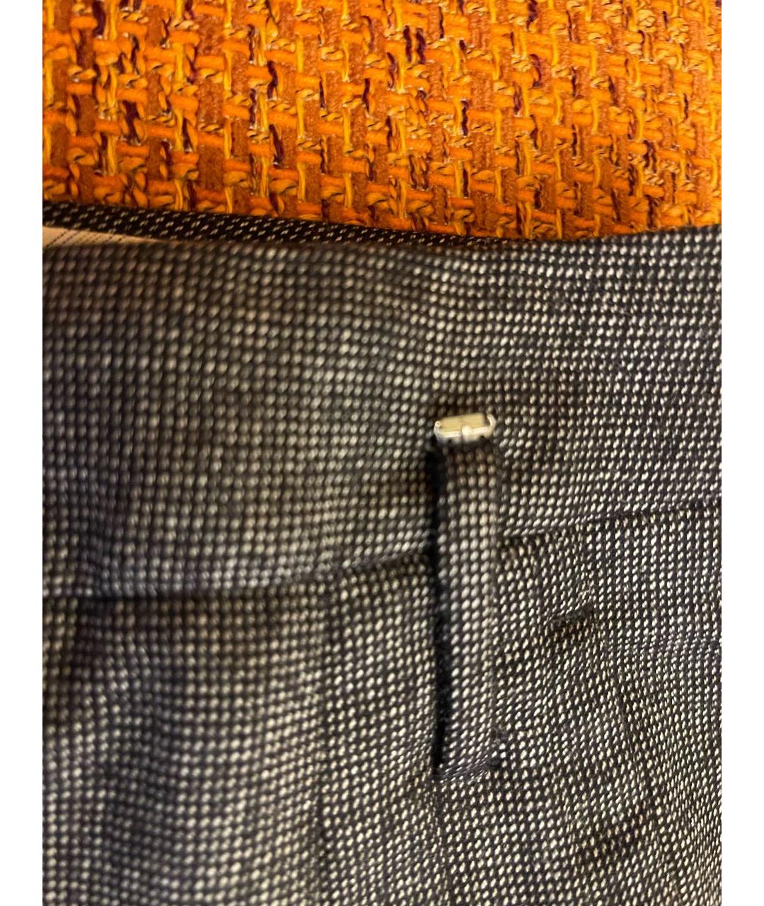 SPORTMAX Серые шерстяные прямые брюки, фото 4