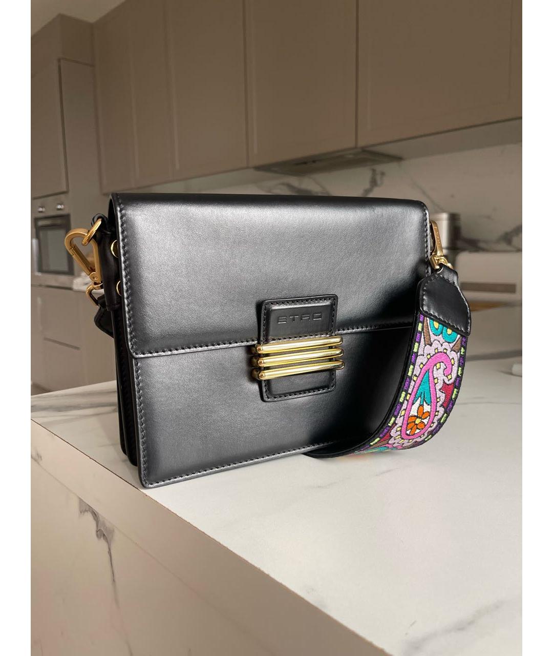 ETRO Черная кожаная сумка через плечо, фото 5