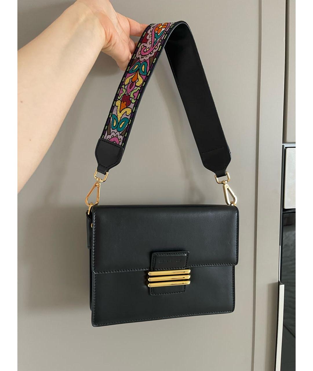 ETRO Черная кожаная сумка через плечо, фото 2
