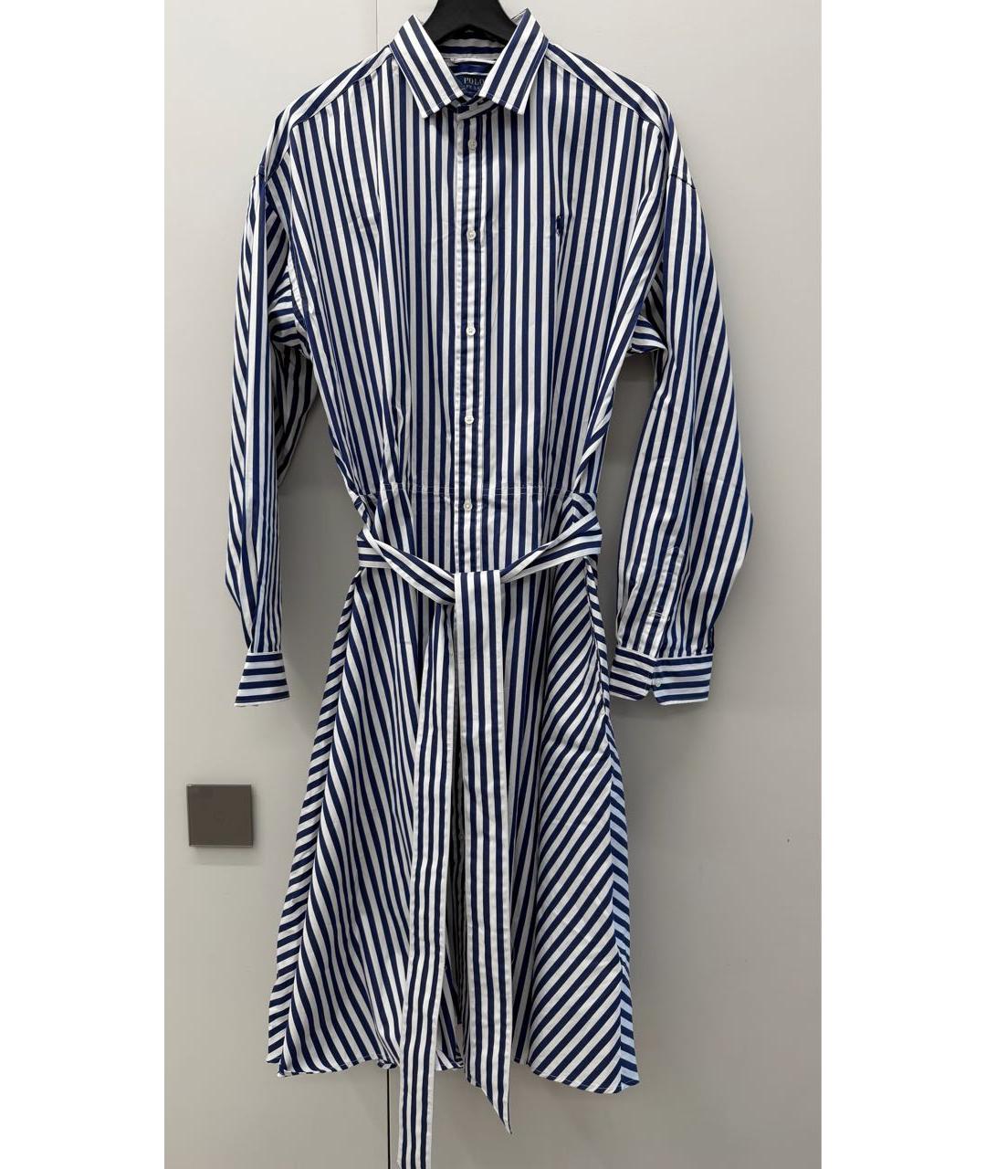 RALPH LAUREN Синее хлопковое повседневное платье, фото 6