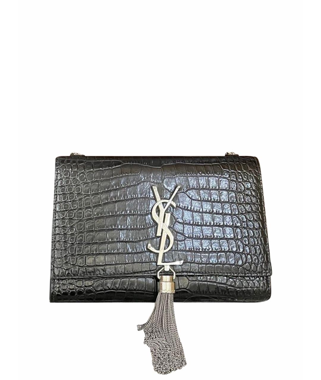 SAINT LAURENT Черная кожаная сумка через плечо, фото 1