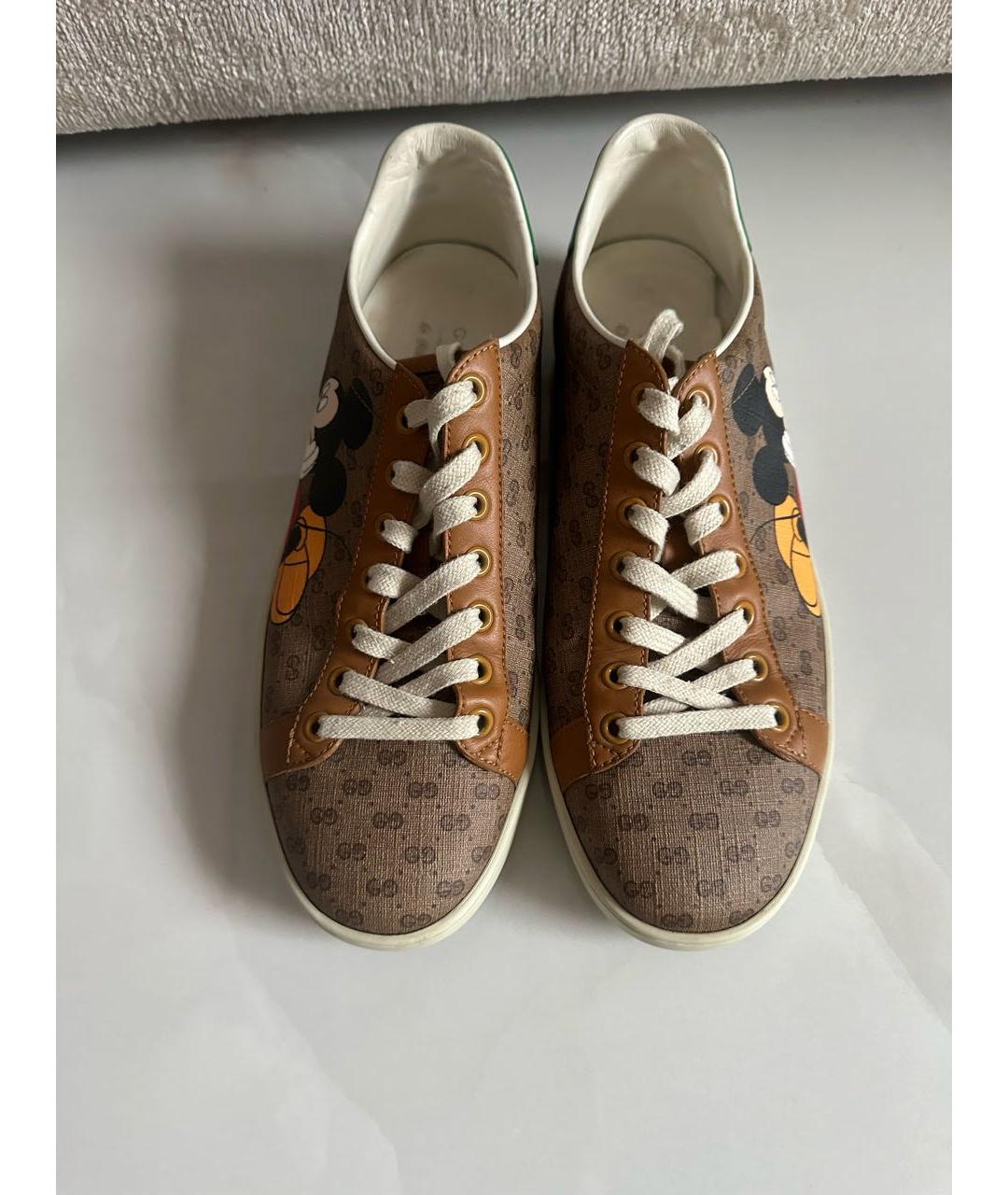 GUCCI Коричневые кеды, фото 2