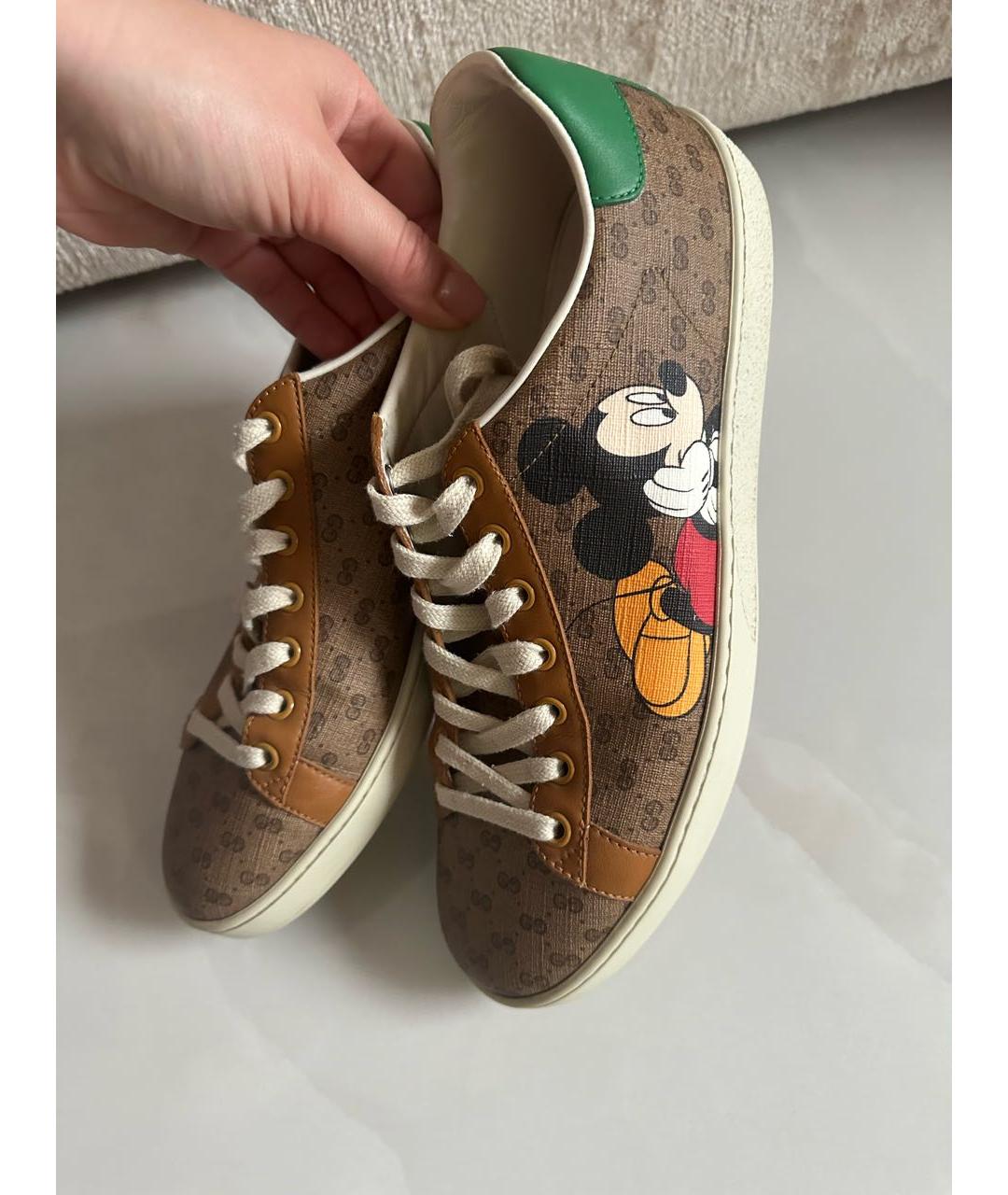 GUCCI Коричневые кеды, фото 3