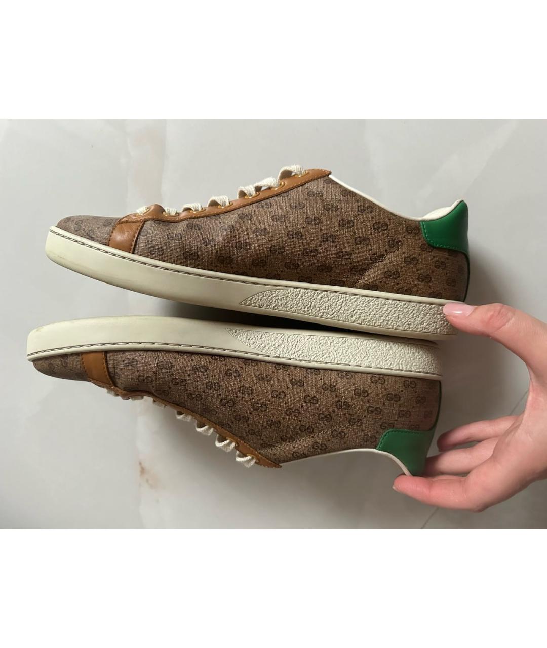 GUCCI Коричневые кеды, фото 6